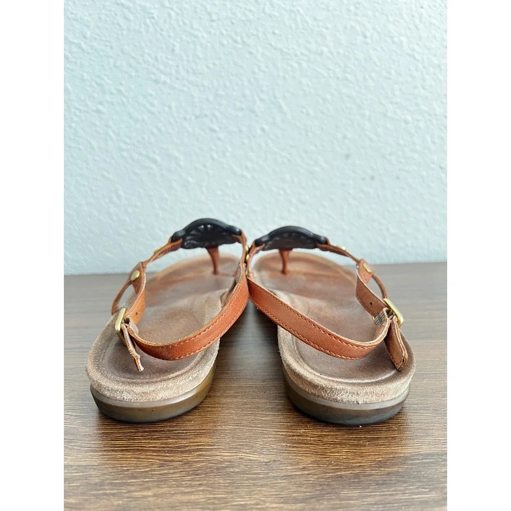 UGG Australia Leather Slingback Thong Sandals Brown Women 8.5 Boho Chic Comfy
